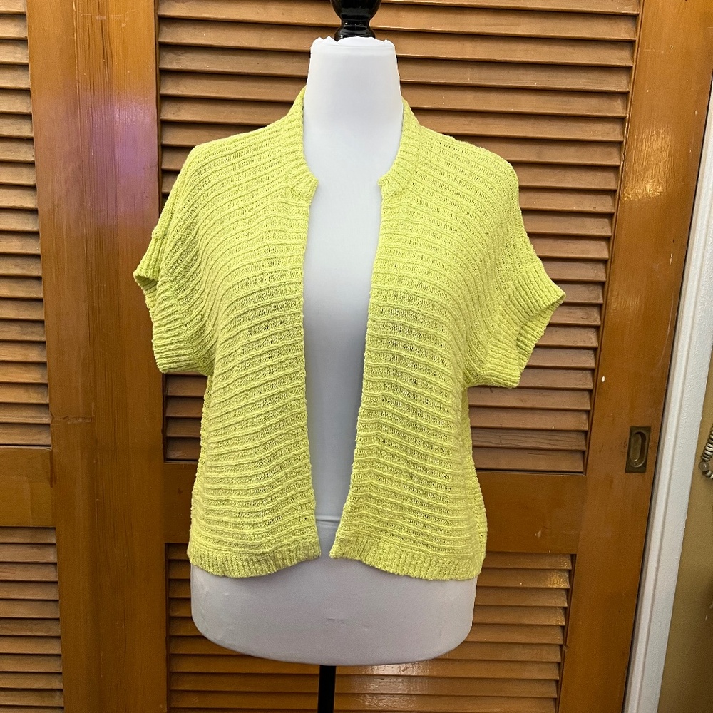 Chico's Short Sleeve Knit Sweater - Lime Green - Size 2